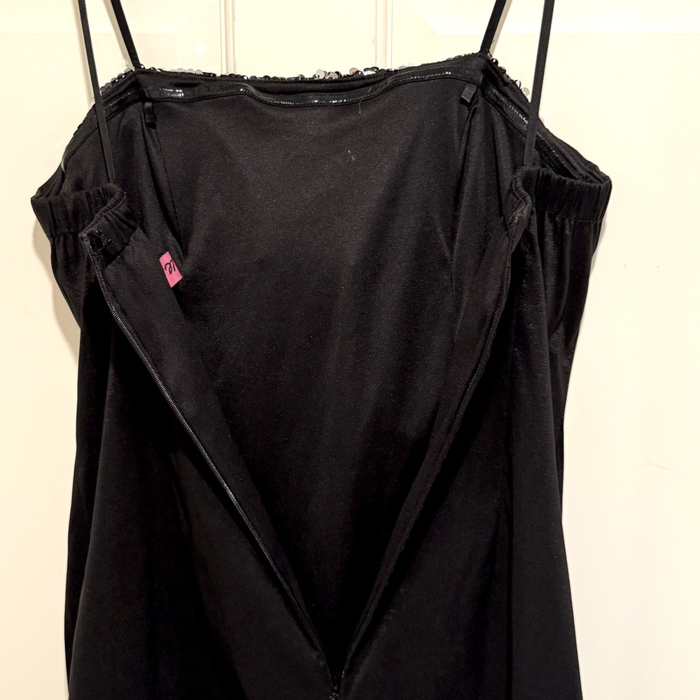 Morgan & Co EUC Size M Black Silver Spaghetti Strap Sequined Dress (0570) - Picture 7 of 10